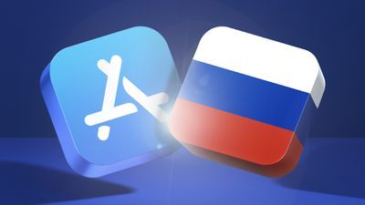 Bàner blau de la botiga d'aplicacions Rússia