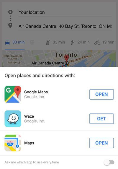google app waze apple maps vägbeskrivningar