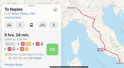аппле мапс транзит италија