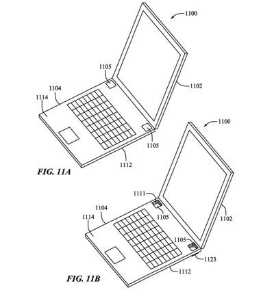 macbookproの展開可能な足の特許の空きスペース