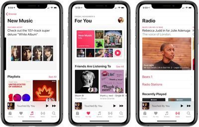 Apple Music -kuva marraskuussa 2018