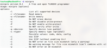 Mac TL-866EPROMプログラマーOSXソフトウェア